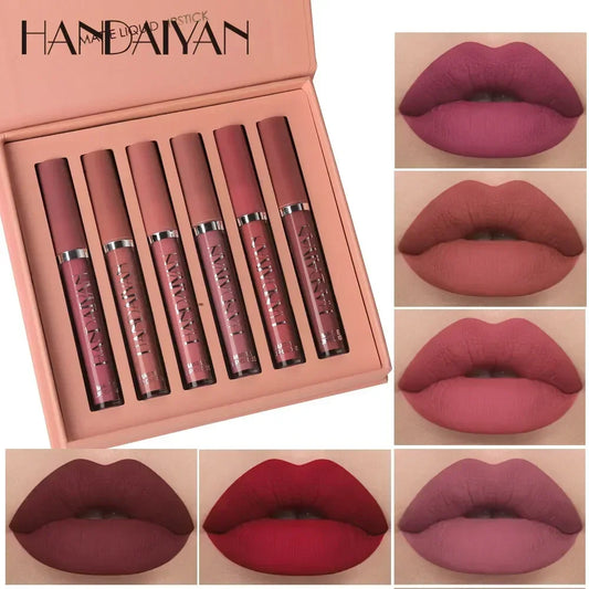 HANDAIYAN 6 PCS Waterproof Long-Lasting Lipstick Set for Women